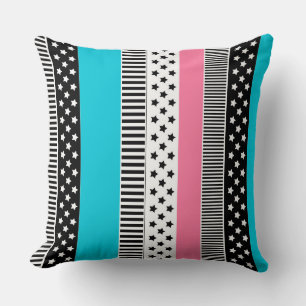 Cojín Decorativo Parchwork hecho de tiras multicoloreadas de tela i