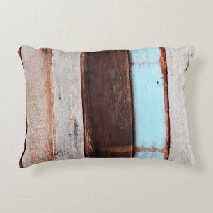 Cojín Decorativo Paredes de madera gris vieja, negro, blanco, table