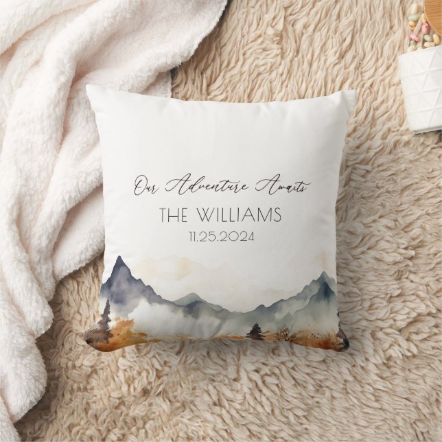 Cojín Decorativo Pareja Boda Boho Neutral Mountain (Manta)