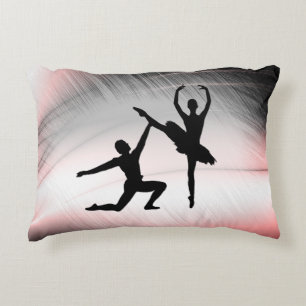 Cojín Decorativo Pareja de baile de ballet con acento rosa