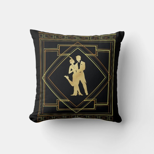 Cojín Decorativo Pareja de baile Flapper (Anverso)