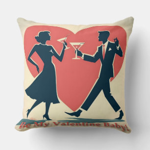 Cojín Decorativo Pareja de baile moderna de San Valentín de mediado