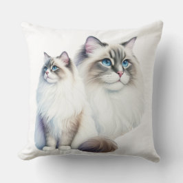 COJÍN DECORATIVO PAREJA DE HERMOSOS FLUFFY RAGDOLL CATS