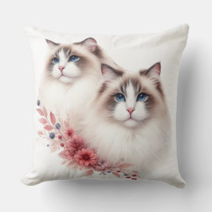 COJÍN DECORATIVO PAREJA DE HERMOSOS FLUFFY RAGDOLL CATS