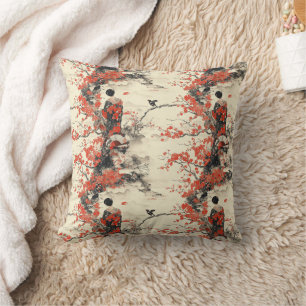 Cojín Decorativo Pareja de kimono romántico sakura patrón (2)