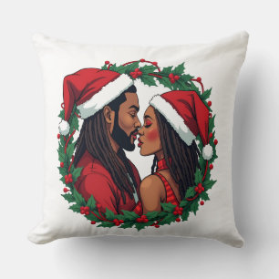 Cojín Decorativo Pareja de navidades - Amor negro