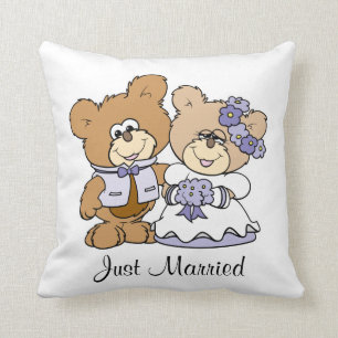 Cojín Decorativo pareja de novios osito de peluche lindo