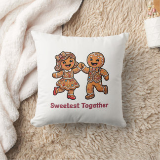 Cojín Decorativo Pareja de pan de jengibre adorable más dulce junto