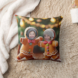 Cojín Decorativo Pareja de pan de jengibre bailando lindo Tu foto