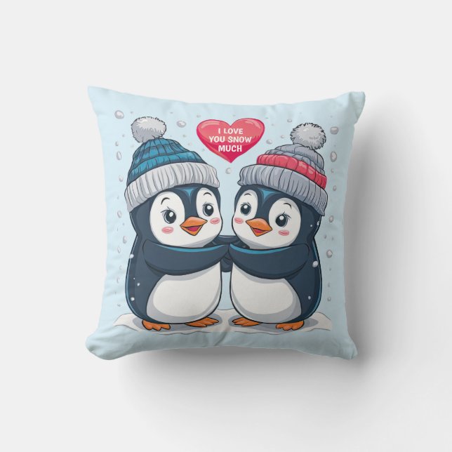 Cojín Decorativo pareja de pingüinos (Anverso)