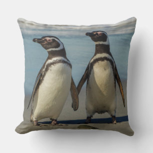 Cojín Decorativo Pareja de pingüinos en la playa