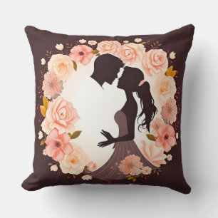 Cojín Decorativo Pareja de Silueta Romántica