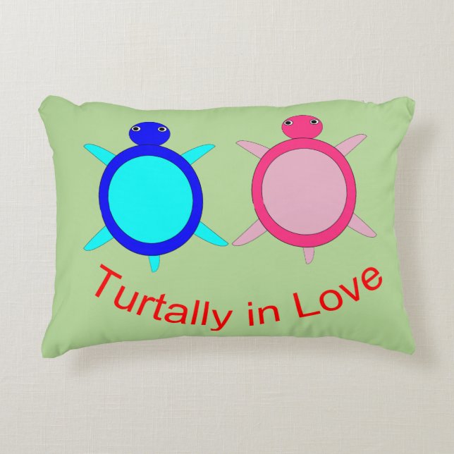 Cojín Decorativo Pareja De Tortuga Cuta (Anverso)