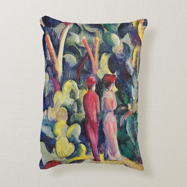 Cojín Decorativo Pareja en el camino del bosque de August Macke (Atrás (Vertical))