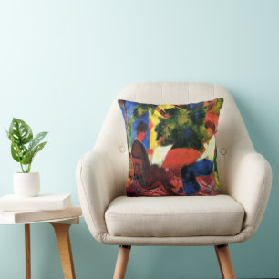 Cojín Decorativo Pareja en la mesa del jardín de August Macke