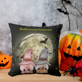 Cojín Decorativo Pareja Gnome de Halloween Luna llena