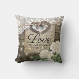 Cojín Decorativo Pareja Horseshoe Corazón Lace Hydrangea Boda Mader