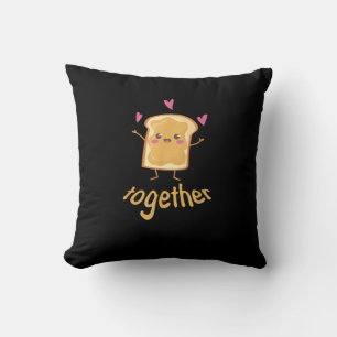 Cojín Decorativo Pareja Kawaii de Mantequilla de Maní y Jalea Mejor