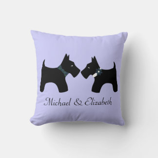 Cojín Decorativo Pareja personalizada de perros escoceses (reversib
