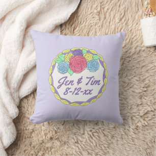 Cojín Decorativo Pareja Personalizada Nombres Matrimonio de Pastel 