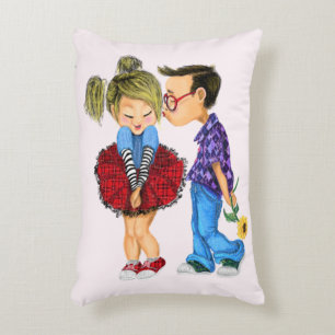 Cojín Decorativo Pareja Romántica Adorable - Amor - Beso del Día de