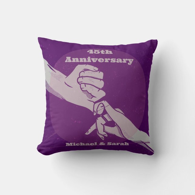 Cojín Decorativo Pareja romántica de aniversario personalizada con  (Anverso)