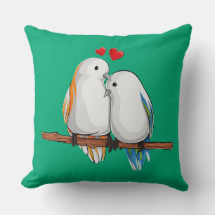 Cojín Decorativo Pareja Romántica de Pájaros Decorativos
