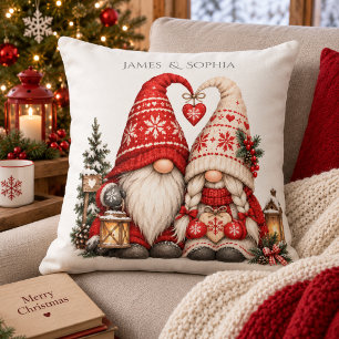 Cojín Decorativo Pareja romántica de Tomte navideño escandinavo