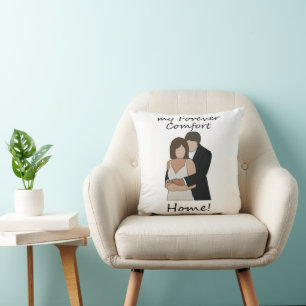 Cojín Decorativo Pareja Romántica Mi Hogar De Comodidad Eterno Boda