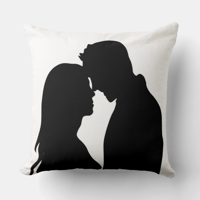 COJÍN DECORATIVO PAREJA ROMÁNTICA SILHOUETTE (Anverso)