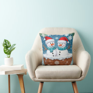 Cojín Decorativo Pareja Snowman de navidades