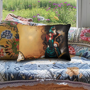 Cojín Decorativo Pareja Victoriana Steampunk Elegancia Romance