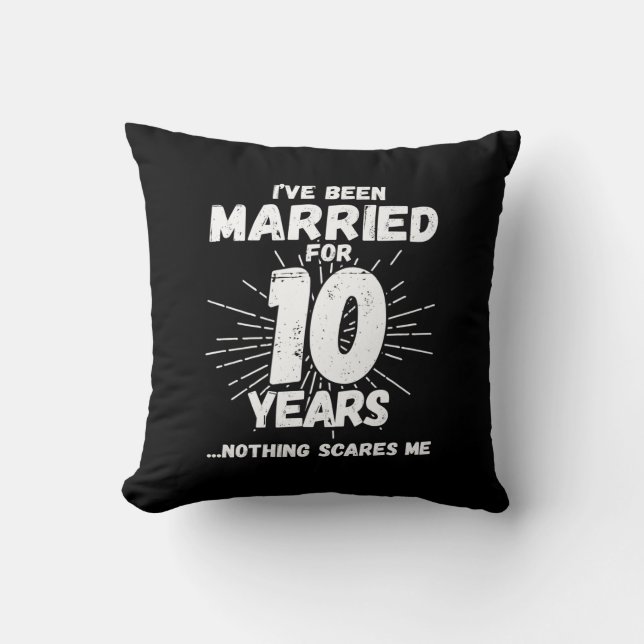 Cojín Decorativo Parejas casadas 10 años divertidos 10 años (Anverso)