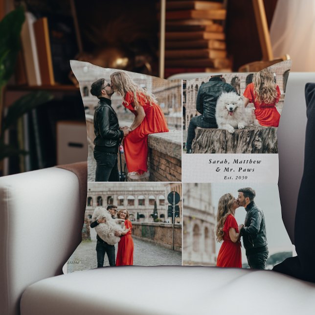 Cojín Decorativo Parejas modernas 4 Collage de fotos (Subido por el creador)