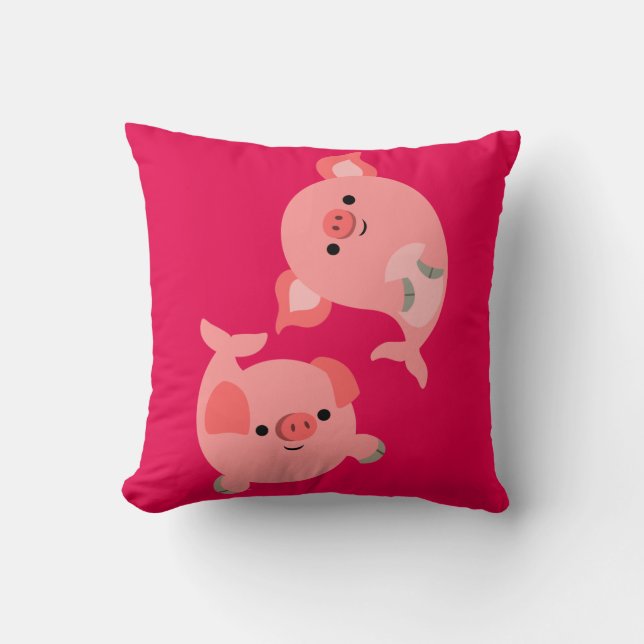 Cojín Decorativo Pares lindos de dibujo animado Merpigs (Anverso)