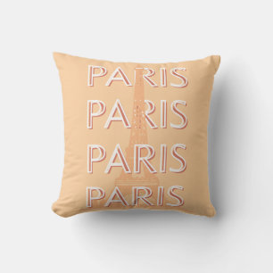 Cojín Decorativo París, arte de viajes, arte de viajes pastel