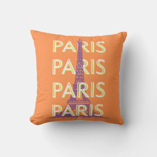 Cojín Decorativo París, arte de viajes, arte de viajes retro