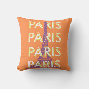 Cojín Decorativo París, arte de viajes, arte de viajes retro, Naran