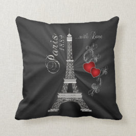 Cojín Decorativo París con amor en plata metálica