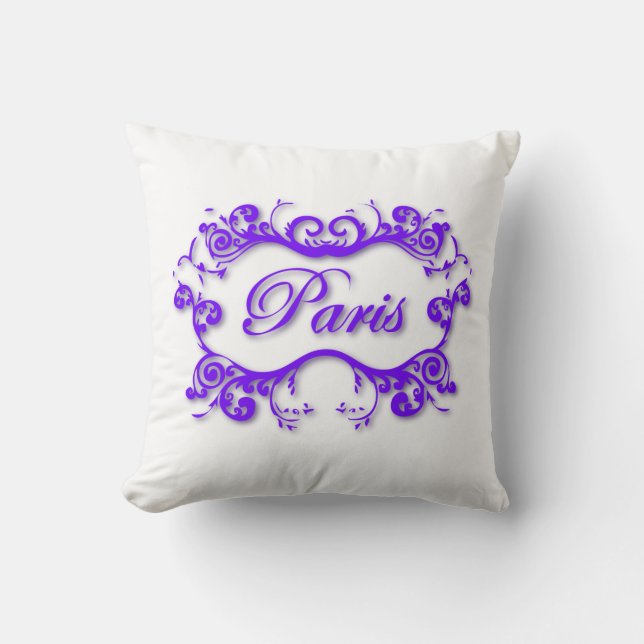 Cojín Decorativo París con púrpura de Scrolls (Anverso)