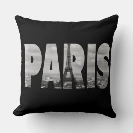 Cojín Decorativo París en Blanco y Negro