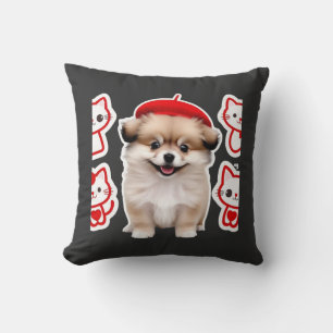 Cojín Decorativo Paris Pup & Kitty Crew � Perro y gato con boina li