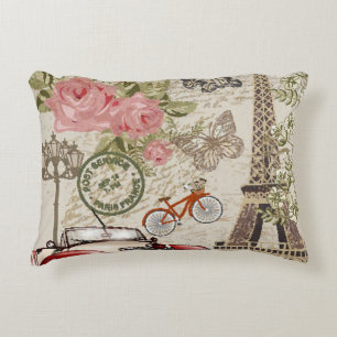 Cojín Decorativo Paris Vintage: Estilo Postcard