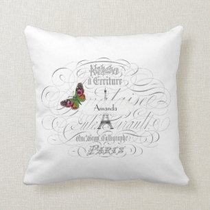 Cojín Decorativo París Vintage Personalizado Blanco