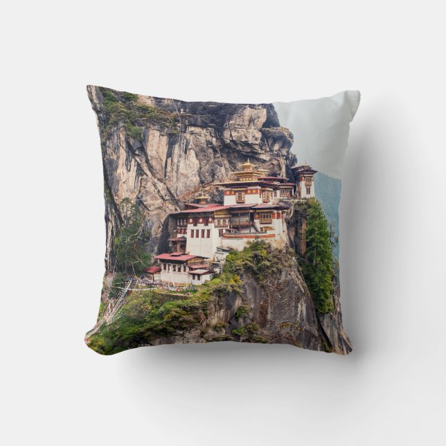 Cojín Decorativo Paro Taktsang: El monasterio nido del tigre - Butá (Anverso)