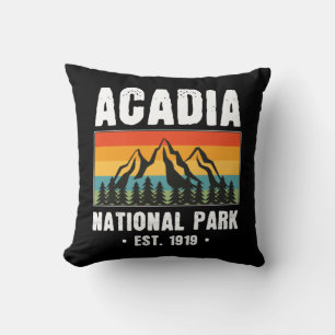 Cojín Decorativo Parque nacional Acadia, Vintage de Maine Retro