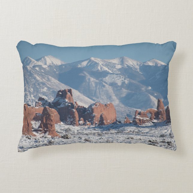 Cojín Decorativo Parque nacional Arches en invierno (Anverso)