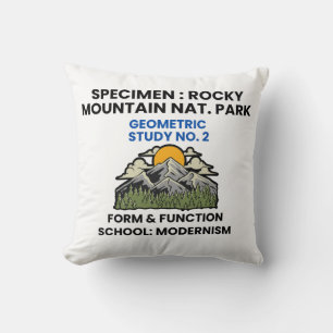Cojín Decorativo Parque Nacional de las Montañas Rocosas Retro Spec