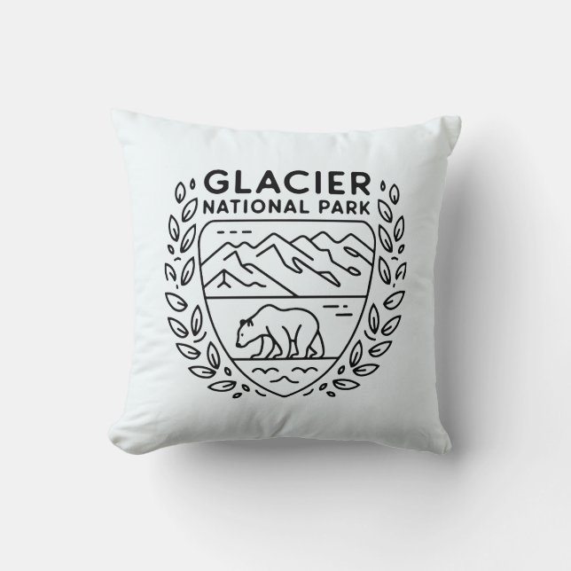 Cojín Decorativo Parque nacional Glacier Emblem (Anverso)