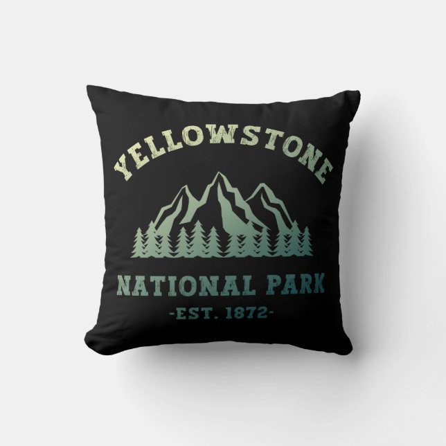 Cojín Decorativo Parque nacional Gradiente Yellowstone Camping (Anverso)